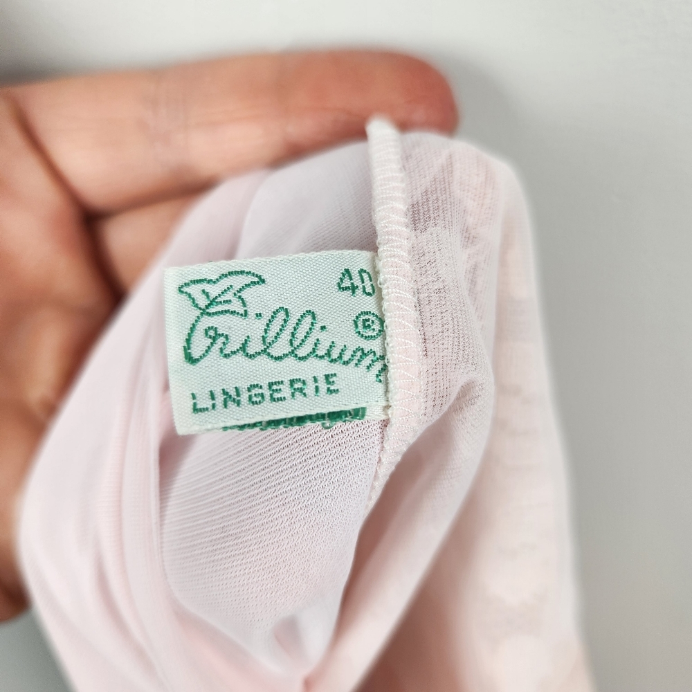 50s Vintage Trillium Pink Chemise Lingerie - Picture 7 of 8